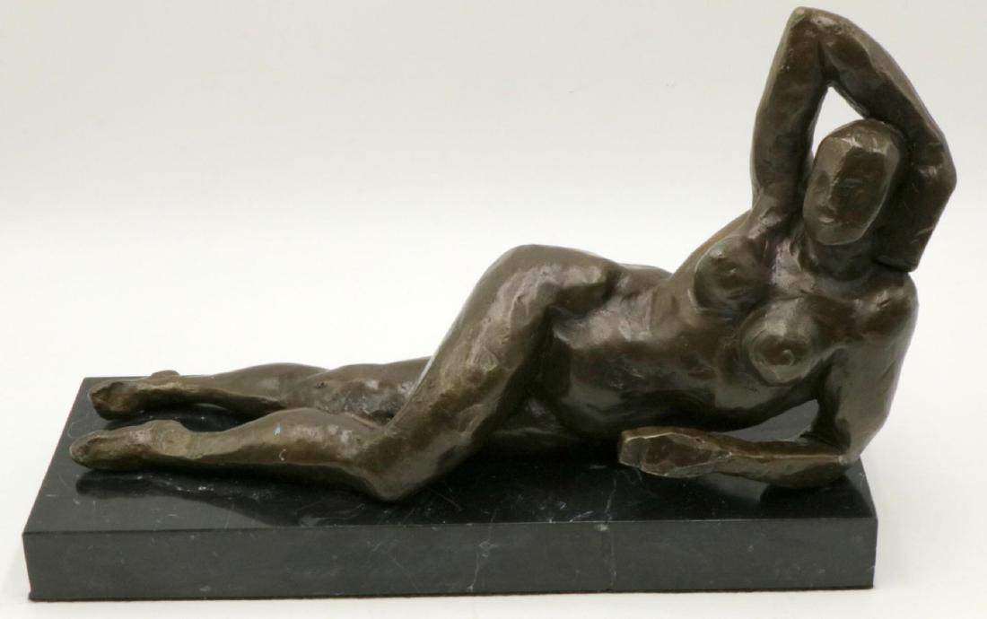 After Henri Matisse Reclining Nude Bronze: After Henri Matisse Reclining Nude Bronze. Numbered 18/100. Measures - 8" high x 13" long.