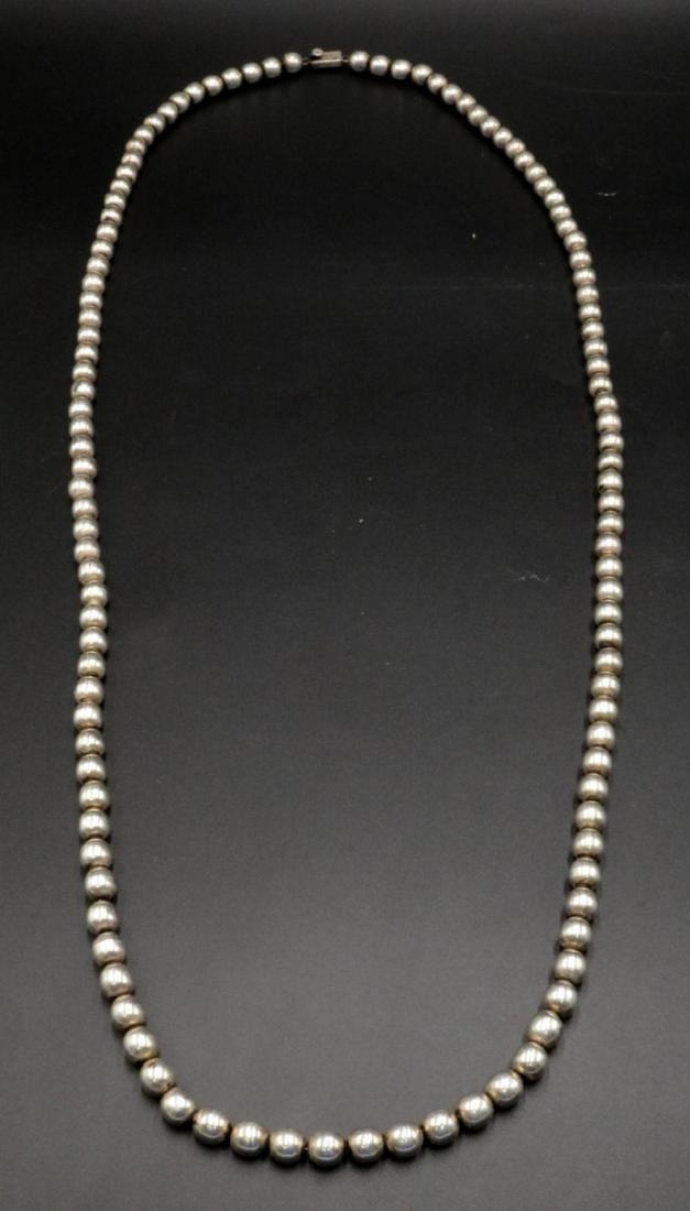 Taxco Beaded Sterling Silver Necklace (1 of 3)