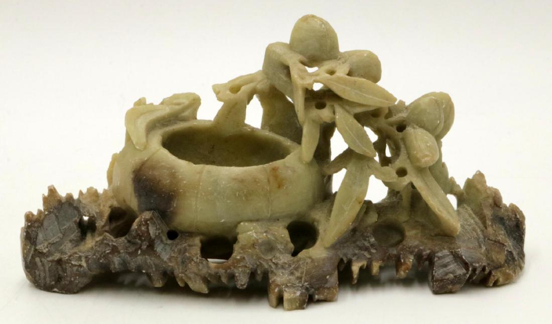 Chinese Carved Soapstone Sculpture: Chinese Carved Soapstone Sculpture. Measures - 3" high x 6 1/2" long.
