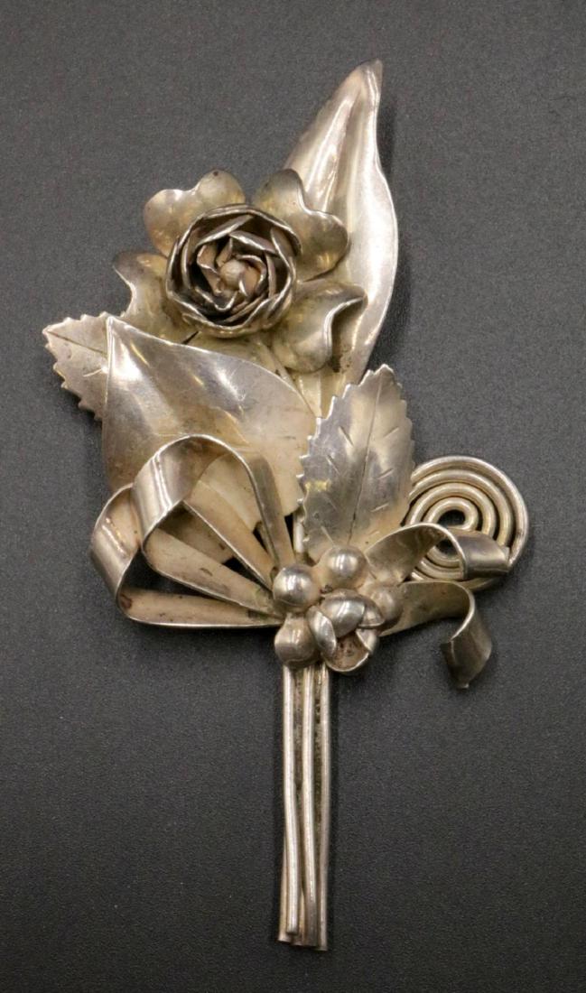 Hobe Sterling Flower Pin (1 of 2)
