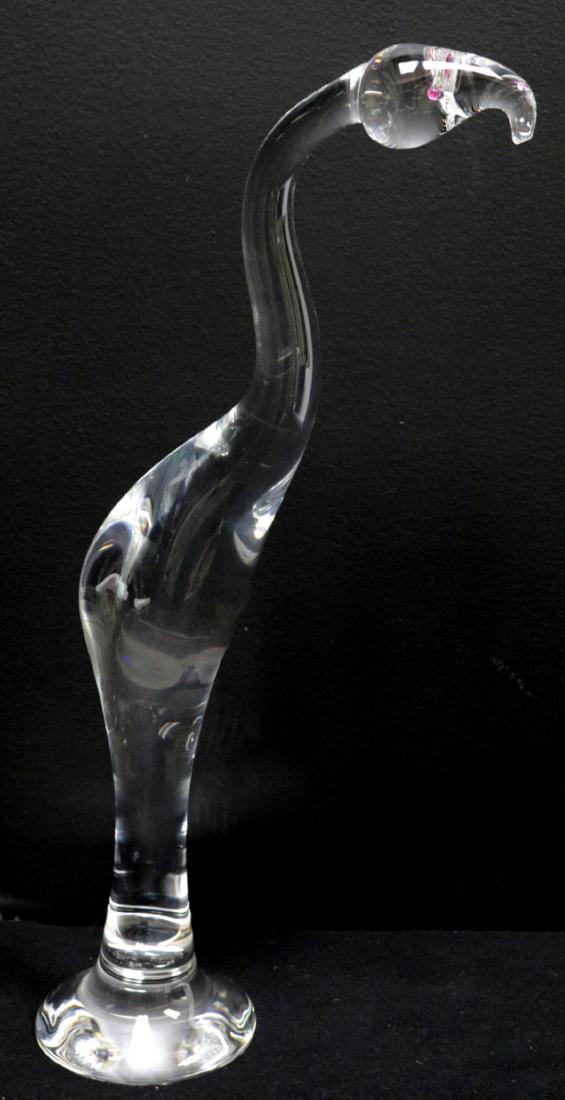 Steuben "Pink Flamingo" Crystal Sculpture (1 of 6)