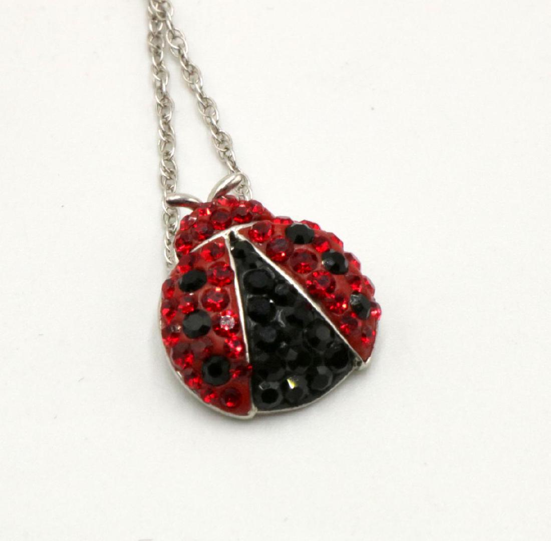 Swarovski Sterling Lady Bug Pendant w/ Necklace (1 of 2)