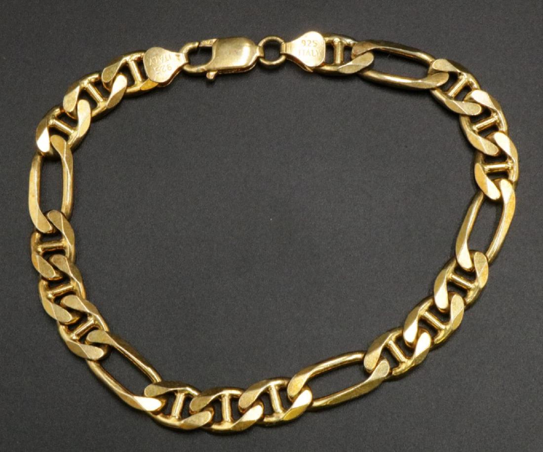 QGI Italy Vermeil Sterling Figaro Chain Bracelet (1 of 2)