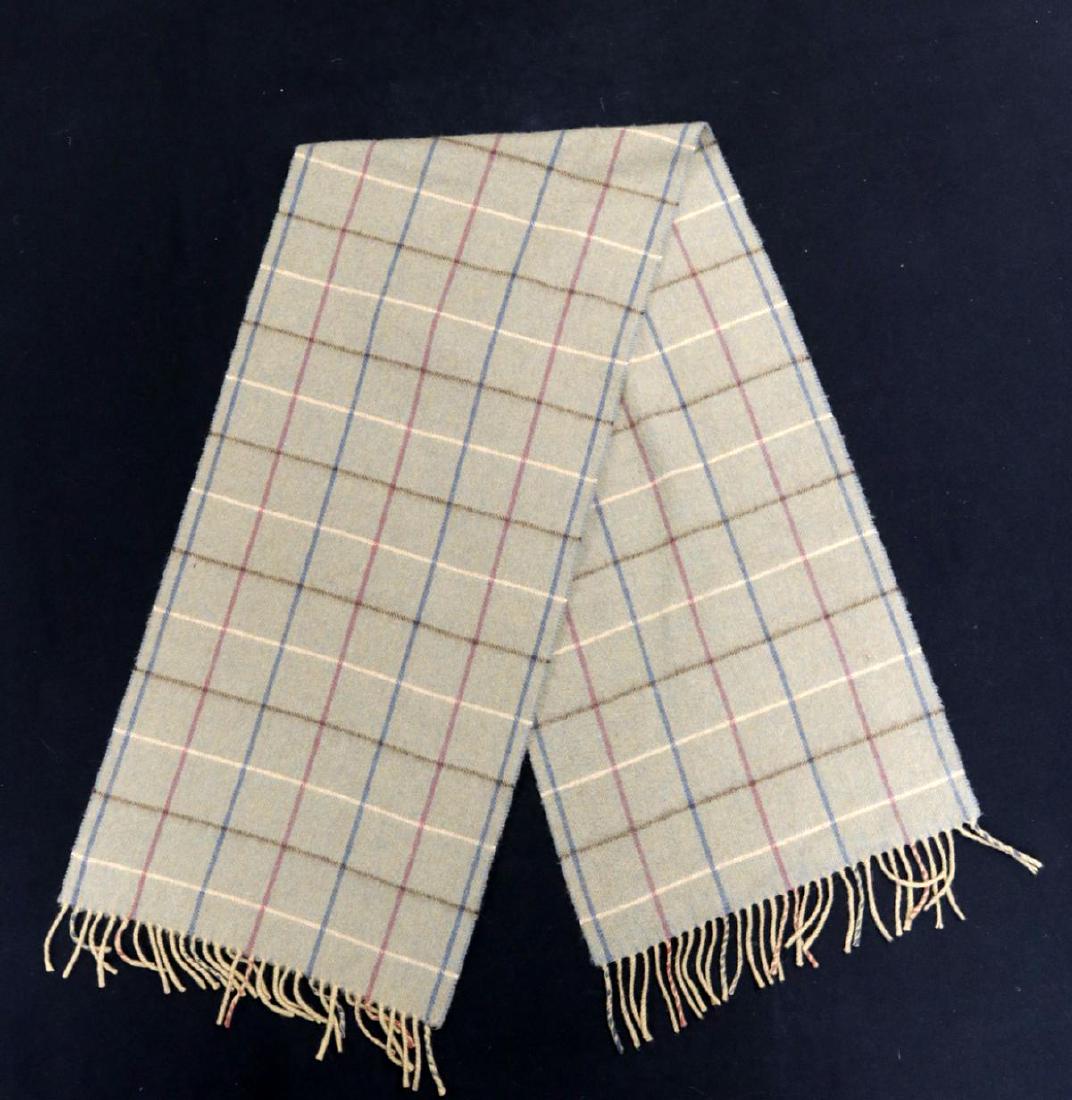 Burberry 100% Cashmere Unisex Scarf: Burberry 100% Cashmere Unisex Scarf. Measures - 56" long x 12" wide.