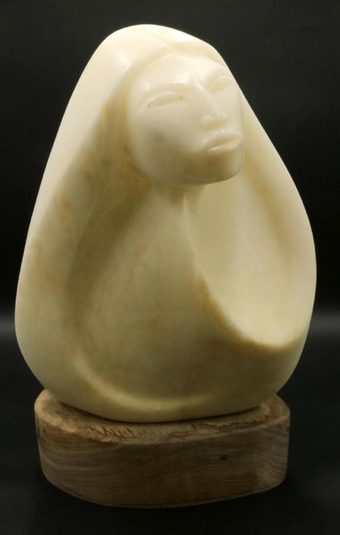 Bruce LaFountain Alabaster Sculpture: Bruce LaFountain Alabaster Sculpture. Measures - 16" high x 9 1/2" wide.