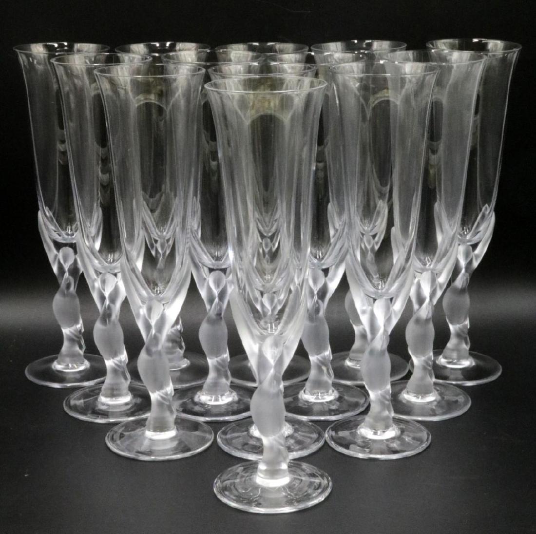 13 Pc. Igor Carl Faberge "Snow Dove" Champagne Glasses