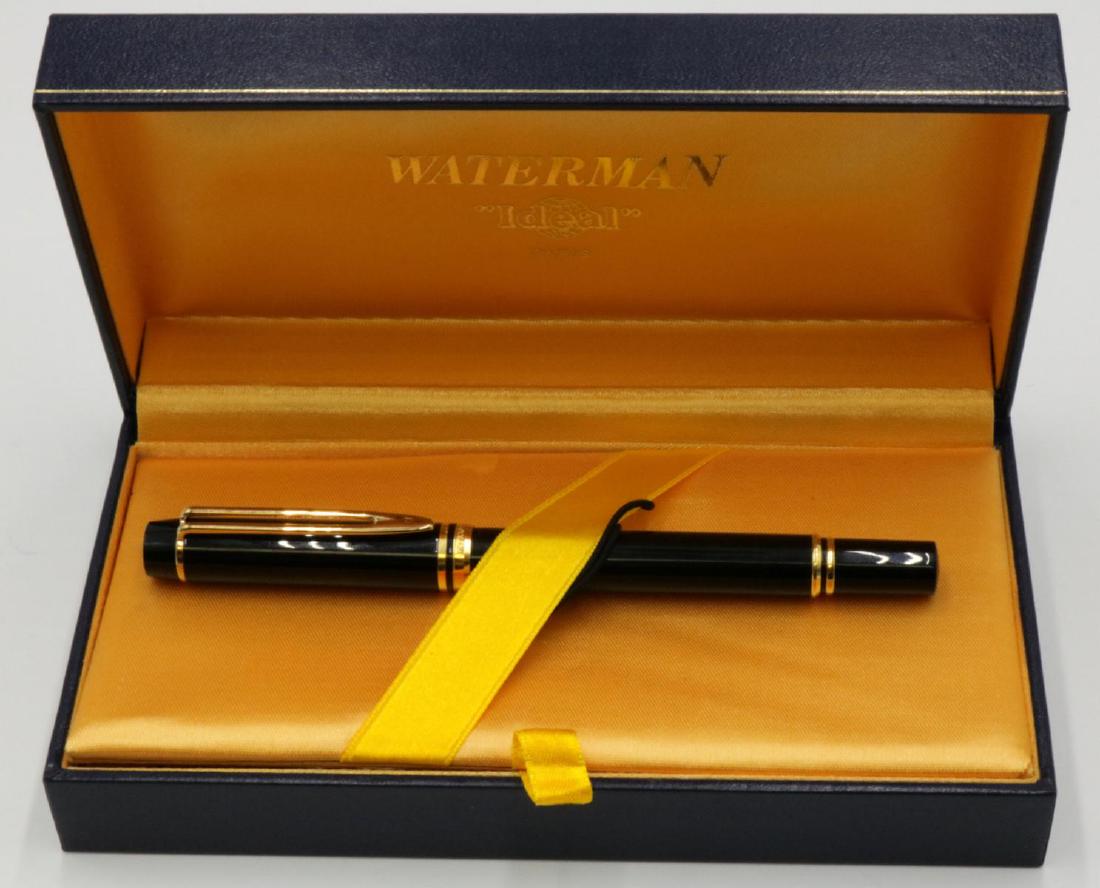 Waterman "Ideal" 18Kt Nib Fountain Pen: Waterman "Ideal" 18Kt Yellow Gold Nib Fountain Pen. Measures - 5 5/8" long. With original box.