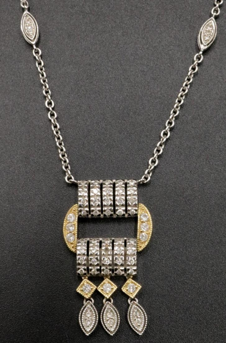 14Kt Two-Tone Diamond Pendant w/ Necklace (1 of 3)