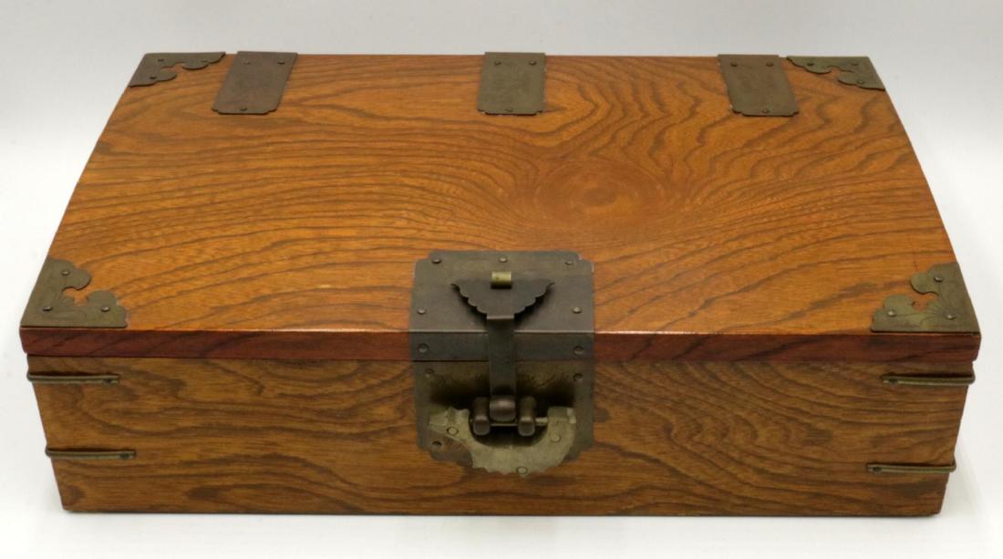 Chinese Brass Mounted Wooden Box (1 of 3)