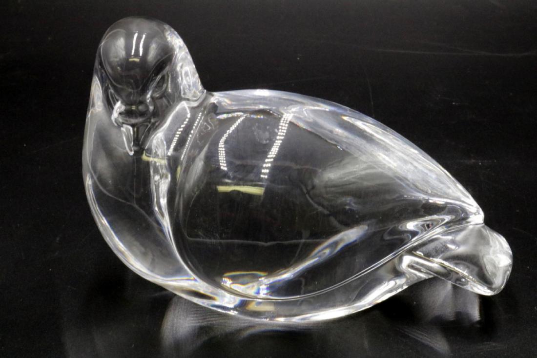 Val St. Lambert Glass Pidgeon: Val St. Lambert Glass Pidgeon. Measures - 3 1/2" high x 6" long.