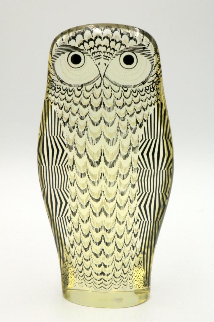 Brazilian Art Glass Owl Paperweight (1 of 2)