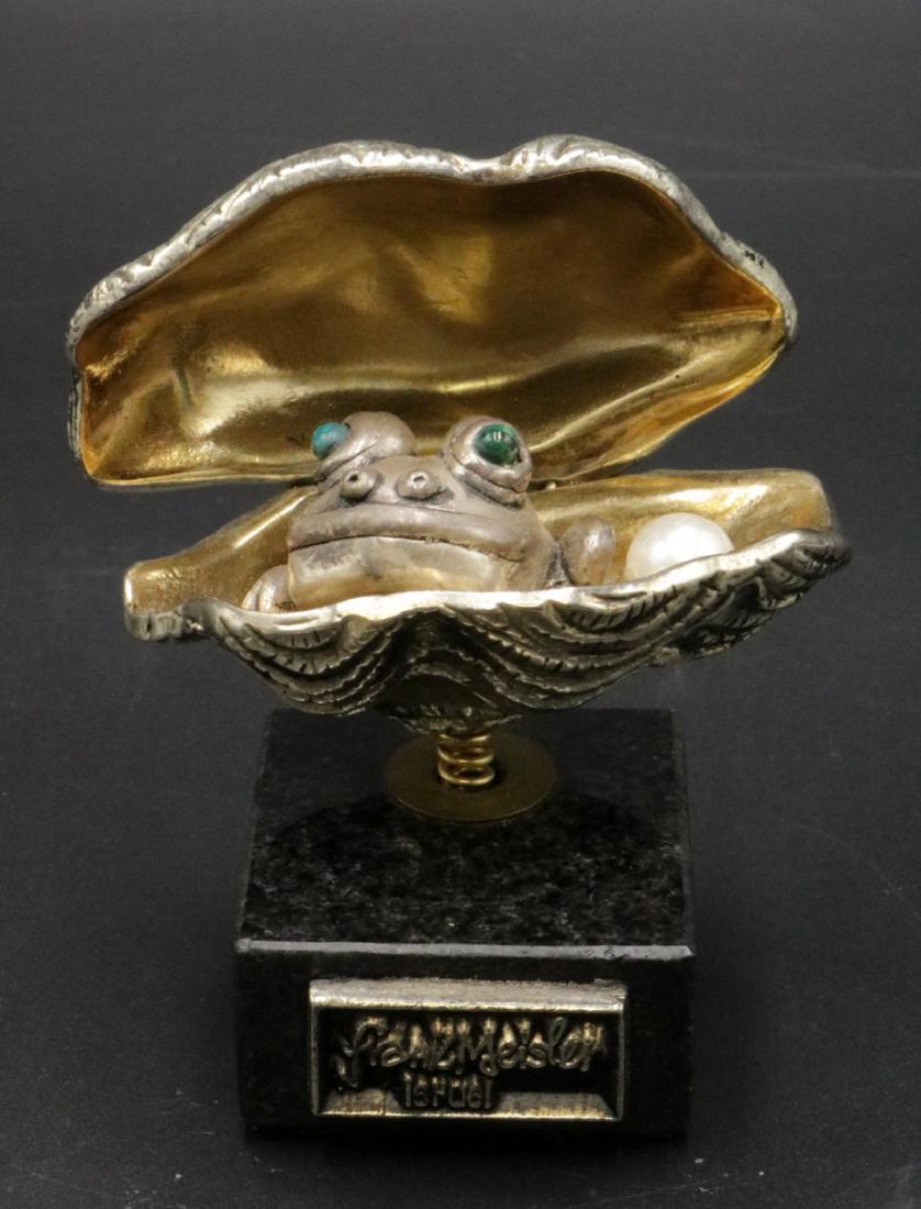 Frank Meisler Israel Mixed Metal Frog in Clam (1 of 4)