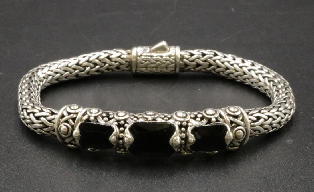 Black Onyx & Sterling Silver Bracelet (1 of 2)