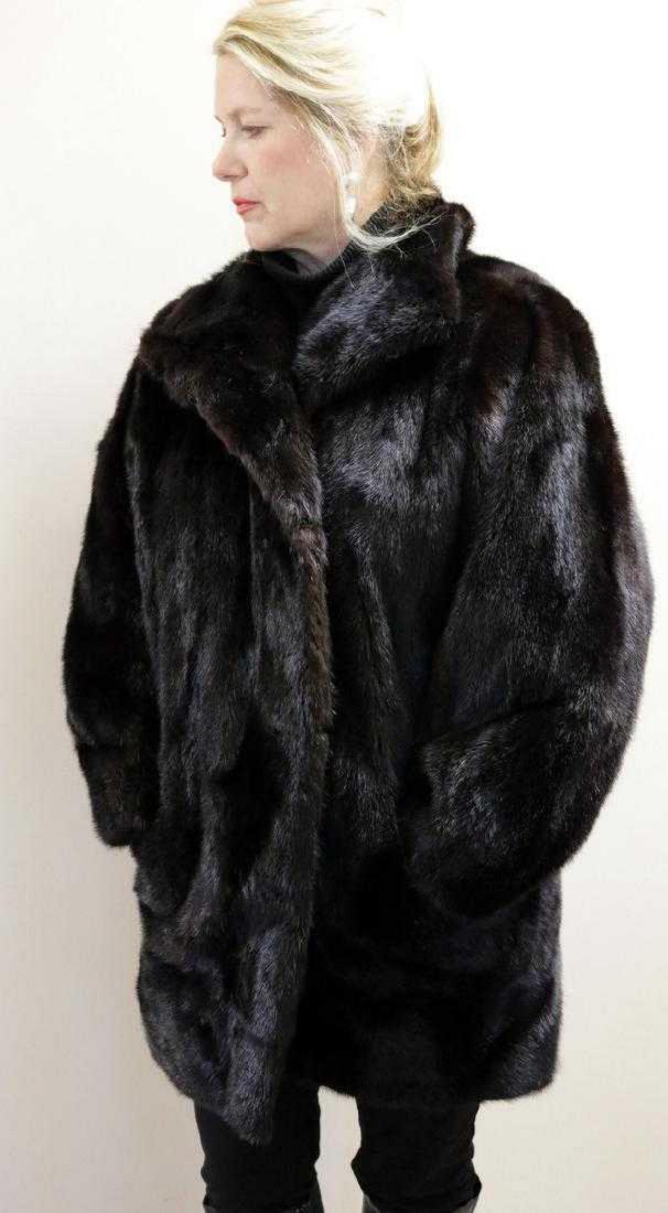 Ladies Dark Brown Mink Coat (1 of 1)