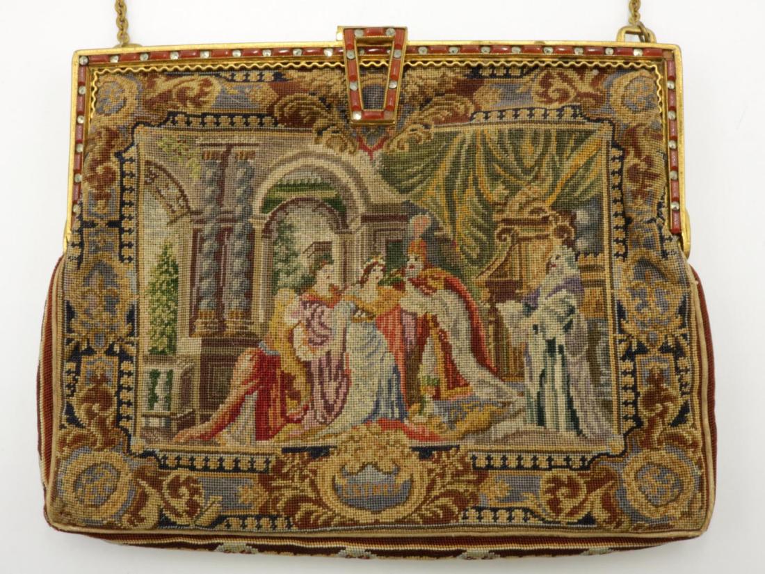 Early 20th C. Micro Petit Point Jeweled Purse (1 of 6)