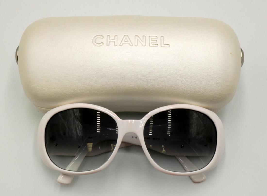 Chanel White & Black Floral Sun Glasses (1 of 5)