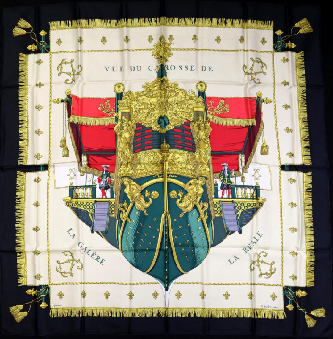 Hermes 100% Silk "La Galere, La Reale" Scarf (1 of 6)