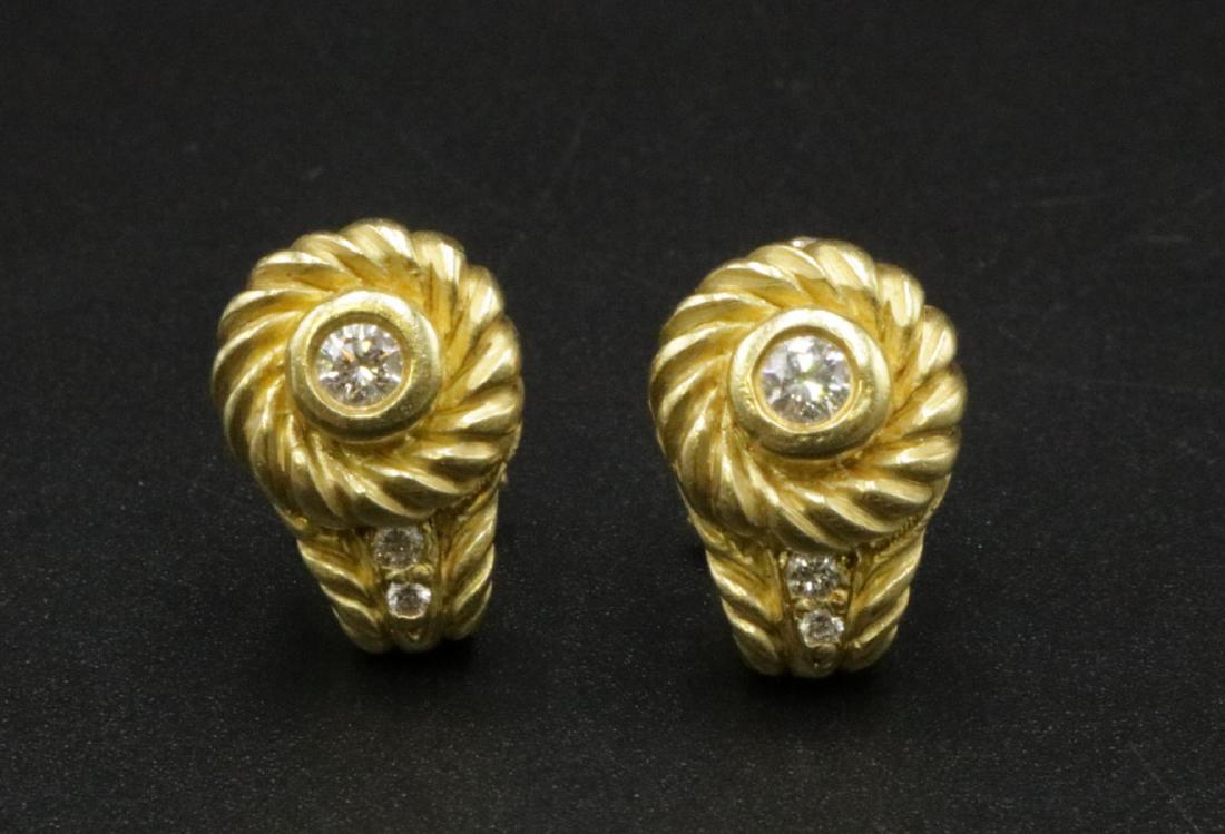 Judith Ripka 18Kt & Diamond Earrings (1 of 2)