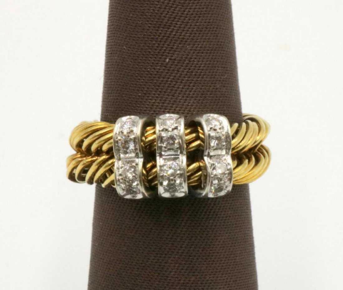 Pomellato 18Kt Weave Design Diamond Ring (1 of 6)