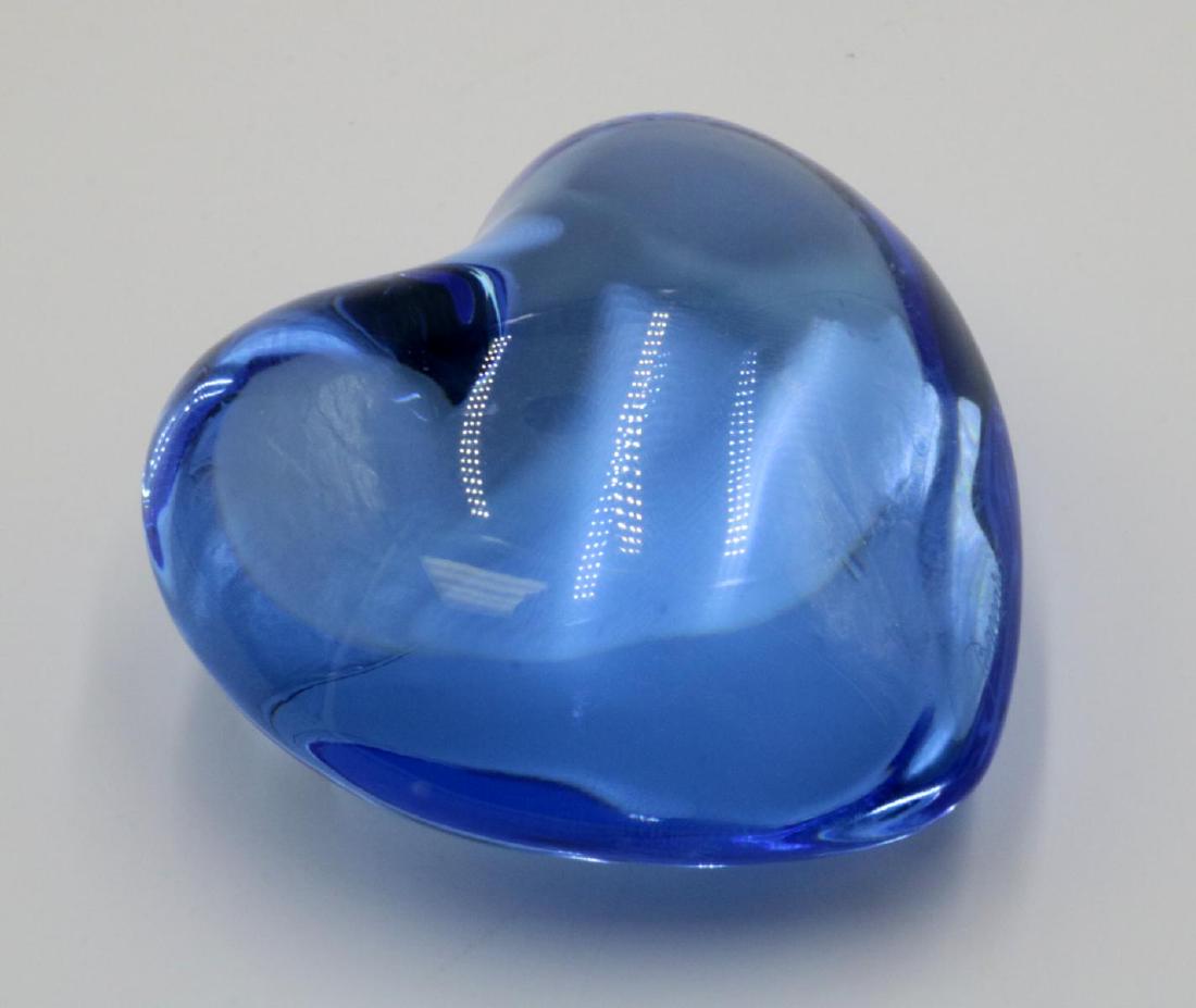 Baccarat Blue Crystal Heart Paperweight
