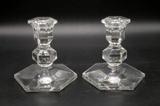 Pair Of Val St Lambert Crystal Candlesticks Pair Of Val St Lambert Crystal Candlesticks