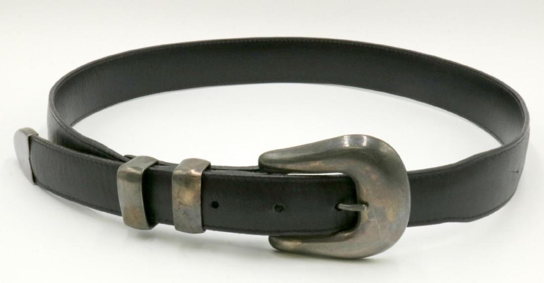 VOGT Sterling Silver Buckle & Leather Belt (1 of 3)