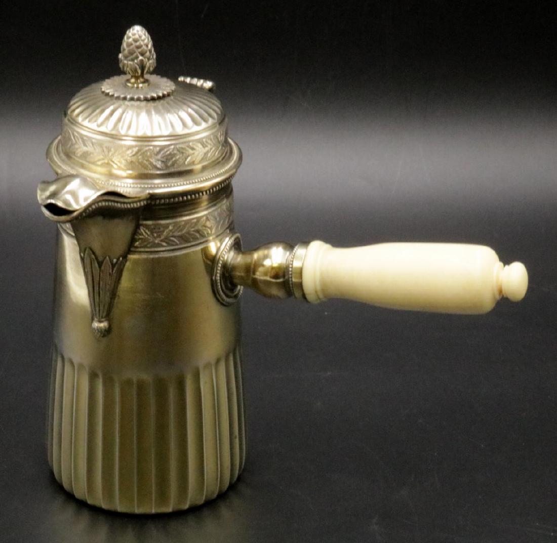 Mellerio dits Meller Paris Sterling Silver Hot Water: Mellerio dits Meller Paris Sterling Silver Hot Water Pot w/ Handle. Measures - 7" high x 7" wide. Weight - 11.74 troy oz.