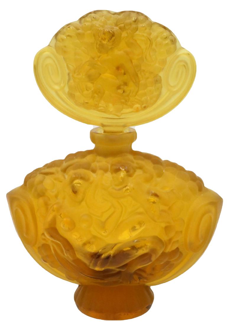 Czech Amber Glass Perfume Bottle VINTAGE CZECH AMBER Glass Perfume