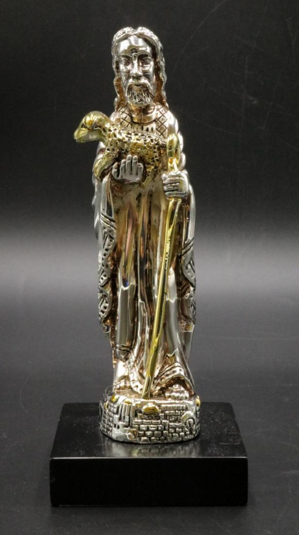 Karshi Jerusalem Sterling Silver Sculpture: Karshi Jerusalem Sterling Silver Sculpture. Depicting Moses. Measures - 7" high x 2 7/8" wide.