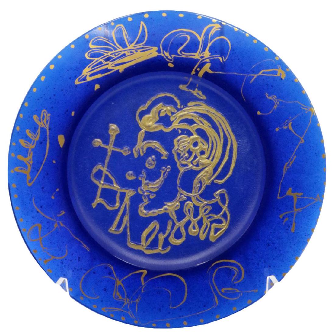Salvador Dali for Daum Pate de Verre Enamel Crystal: Salvador Dali for Daum Pate de Verre Enamel Crystal Plate. Numbered 545/2000. Measures - 10 1/2" diameter.