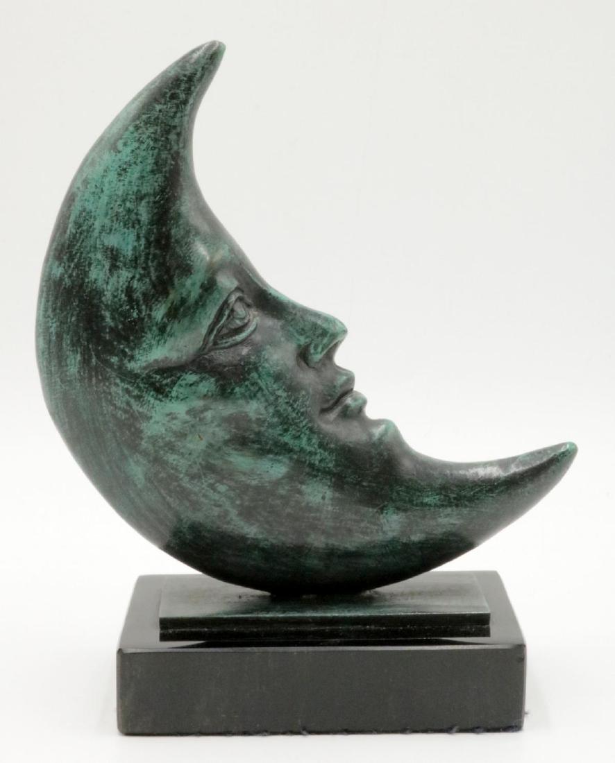 Sergio Bustamante Half Moon Bronze Sculpture: Sergio Bustamante Half Moon Bronze Sculpture. Measures - 6 3/4" high x 5 1/2" wide. Numbered - 8/100.