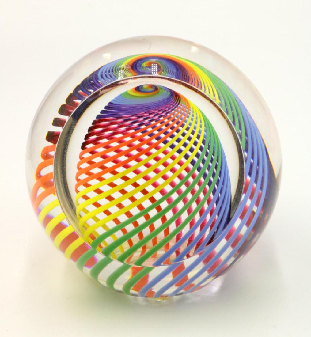 Signed Haris Art Glass Paperweight: Signed Haris Art Glass Paperweight. Measures - 2 1/2" wide.