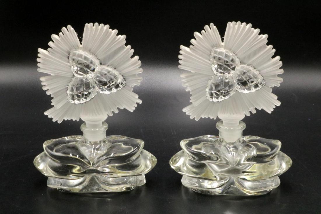 Vintage Blown Glass Perfume Bottles: Vintage Blown Glass Perfume Bottles. Measures - 6 1/2" high x 4 3/4" wide.