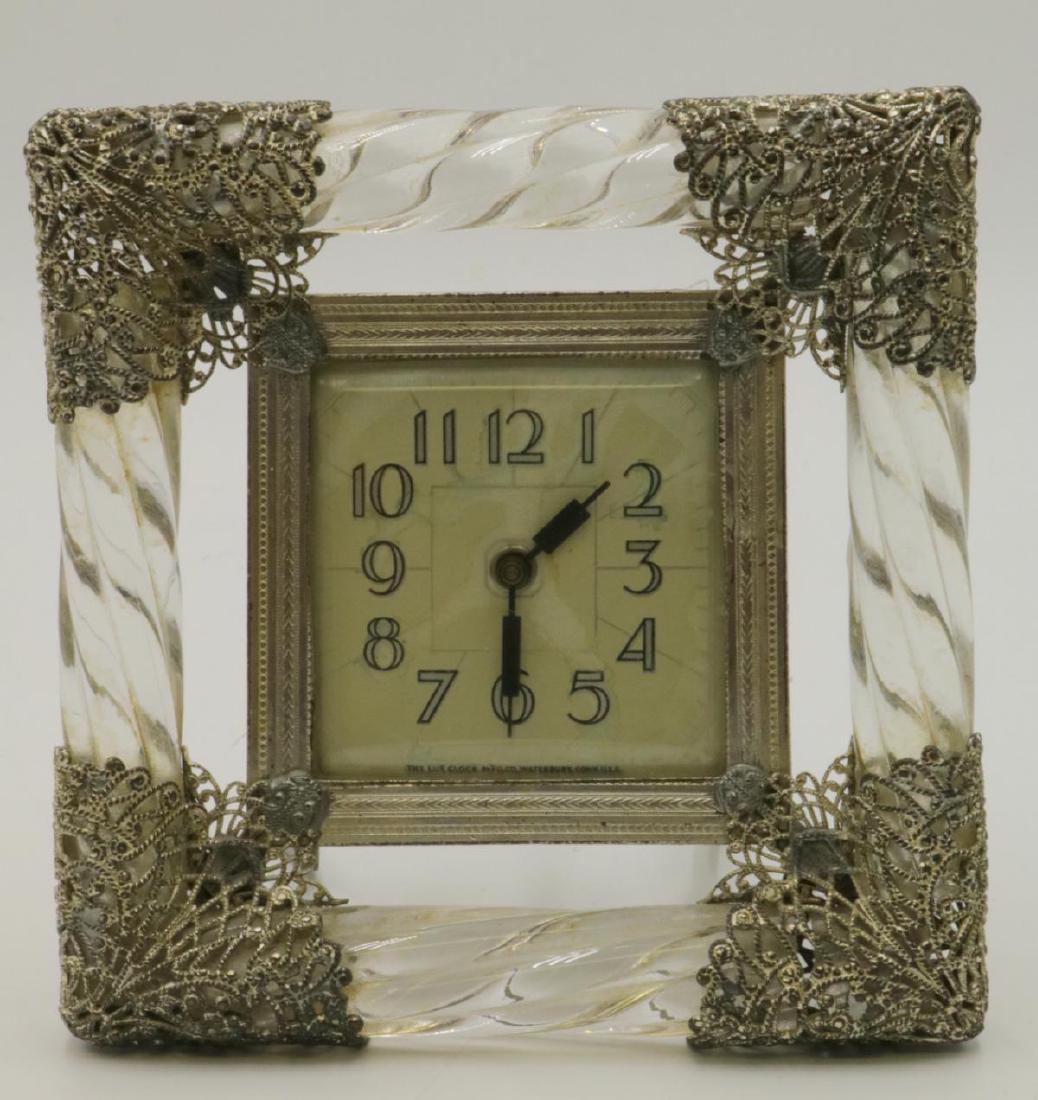 Vintage Lux Crystal Clock: Vintage Lux Crystal Clock. Measures - 4 7/8" high x 5" wide.