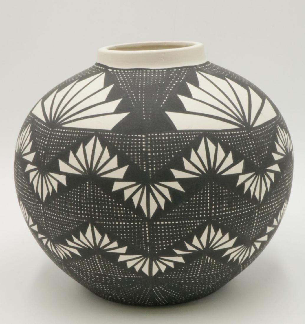 Native American Cary Peters Pottery Vase: Native American Cary Peters Pottery Vase. Measures - 6 1/2" high x 7 1/4" diameter.