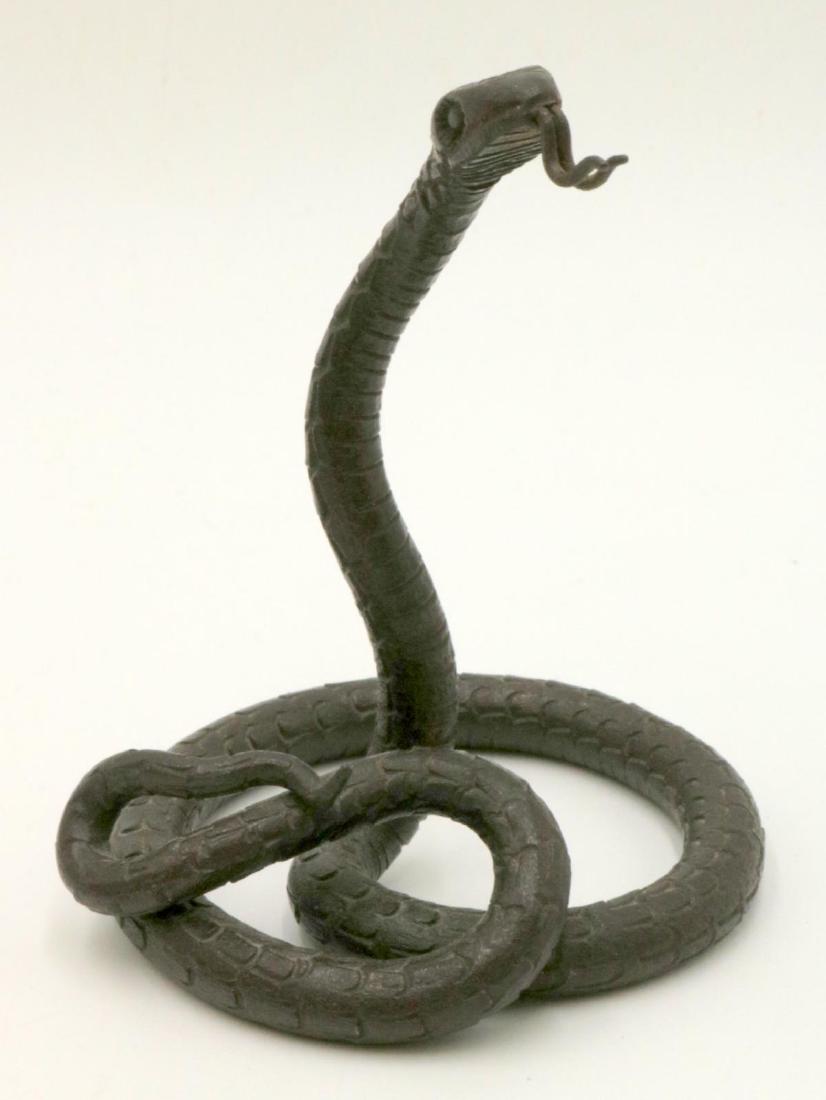 Art Deco Bronze Cobra Watch Stand: Art Deco Bronze Cobra Watch Stand. Measures - 4 1/8" high x 3 1/2" wide.