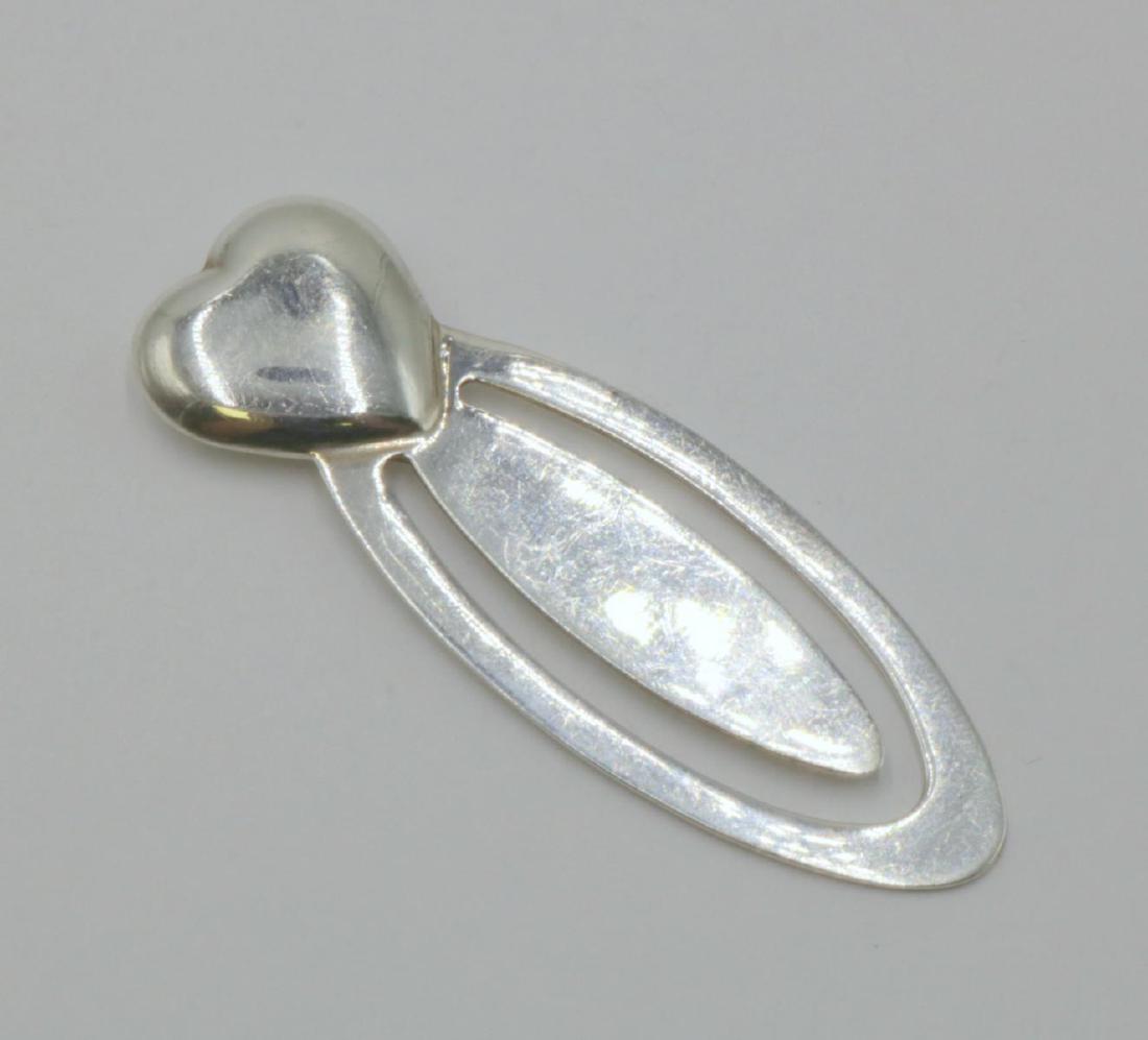 Sterling Silver Heart Bookmark: Sterling Silver Heart Bookmark. Measures - 2 5/8" long. Weight - 7.7 grams.