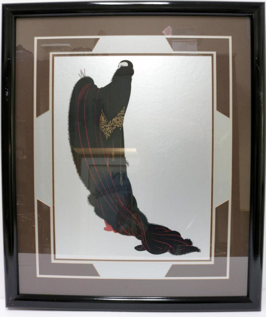 Erte "Soiree" Serigraph on Paper, Framed: Erte "Soiree" Serigraph on Paper, Framed. Signed lower right. Measures - 33 1/4" wide x 39 1/2" high.