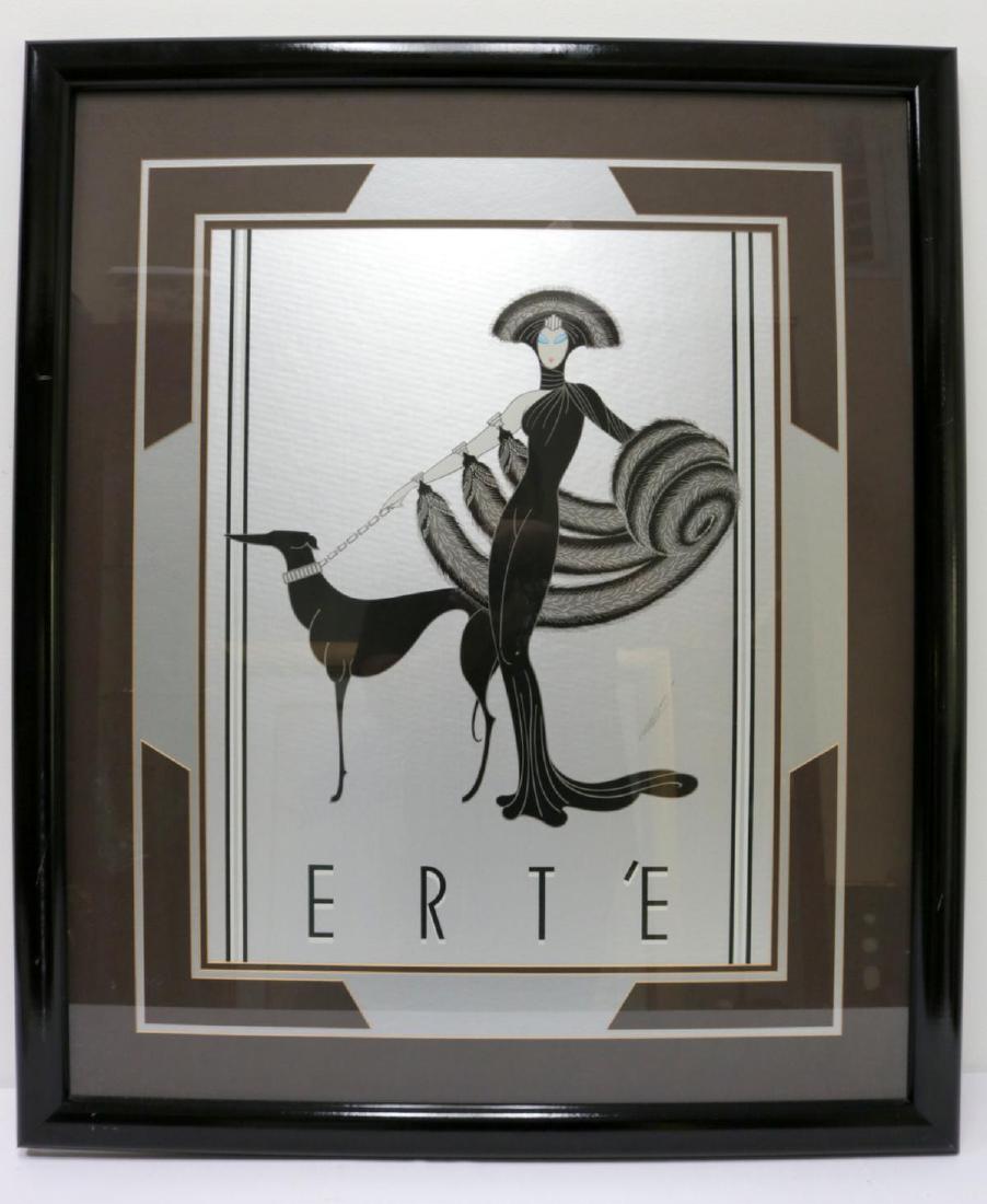 Erte "Symphony in Black" Serigraph on Paper, Framed: Erte "Symphony in Black" Serigraph on Paper, Framed. Signed lower right. Measures - 33 1/4" wide x 39 1/2" high.