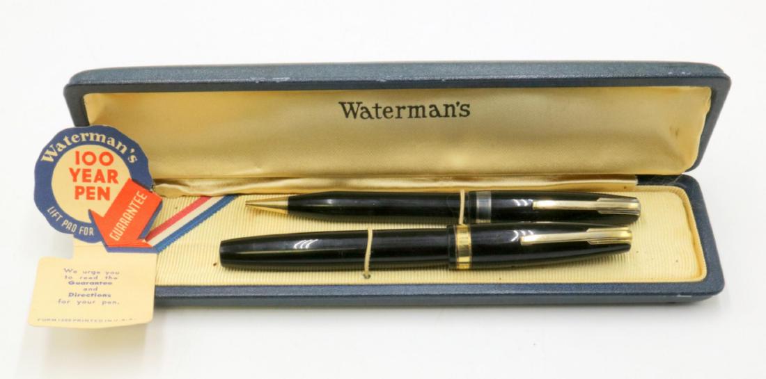 100 Year Waterman 14Kt Nib Pen & Pencil Set: 100 Year Waterman 14Kt Nib Pen & Pencil Set, with original box.