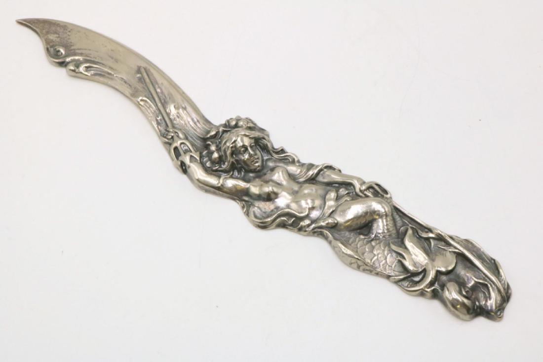 Art Nouveau Mermaid Silver Plated Letter Opener: Art Nouveau Mermaid Silver Plated Letter Opener. Measures - 9 3/8" long.