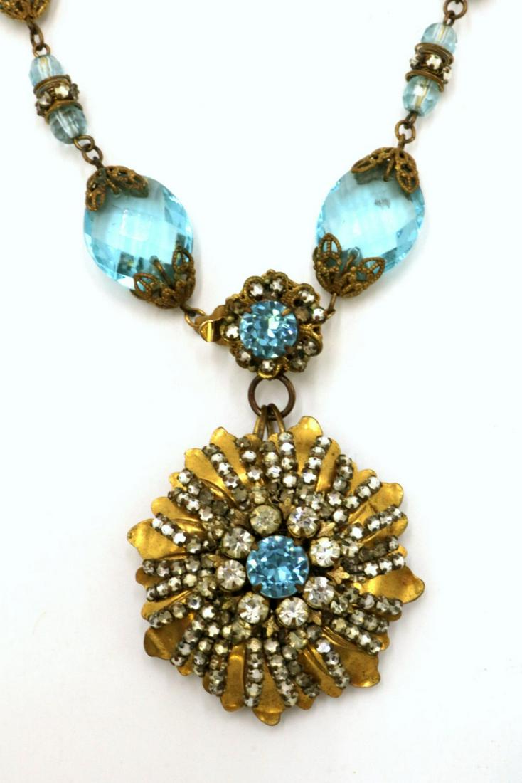 Miriam Haskell Large Costume Necklace: Miriam Haskell Large Costume Necklace. Measures - 14" long.