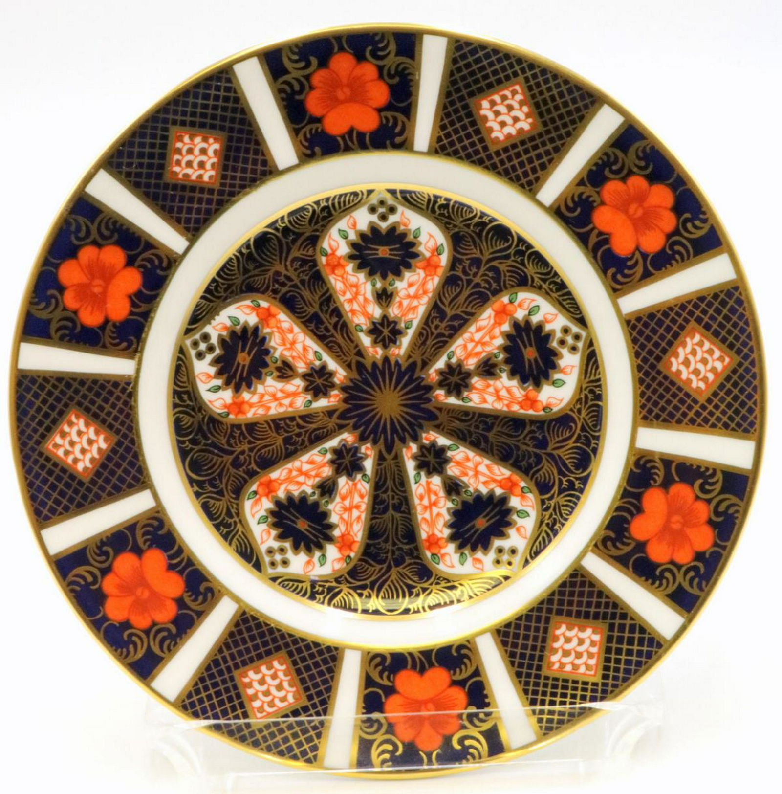 10 Royal Crown Derby "Old Imari" Bread & Butter Plates: 10 Pc. Royal Crown Derby "Old Imari" Hand Painted Porcelain Bread & Butter Plates. Measures - 6 3/8" diameter. Originally part of a service for 36, please see many other lots of Royal Crown Derby "Old