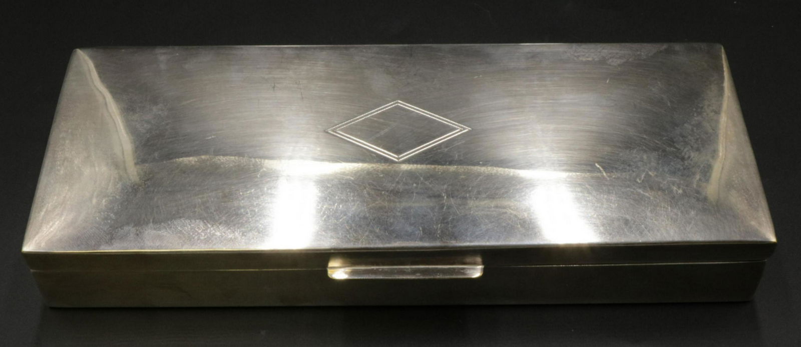 Ralph Lauren Silver Plated Box: Ralph Lauren Silver Plated Box, with wooden insert. Measures - 9 1/2" long.