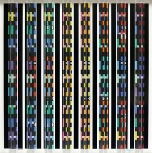 Yaacov Agam "Night-Lights" Prismagraph: Yaacov Agam (Israel, b. 1928) "Night-Lights" Limited Edition Prismagraph (Agamograph, Serigraph). Signed lower right "Agam". Numbered - # 63/144. Measures - 18" high x 18" wide, total with frame - 25"