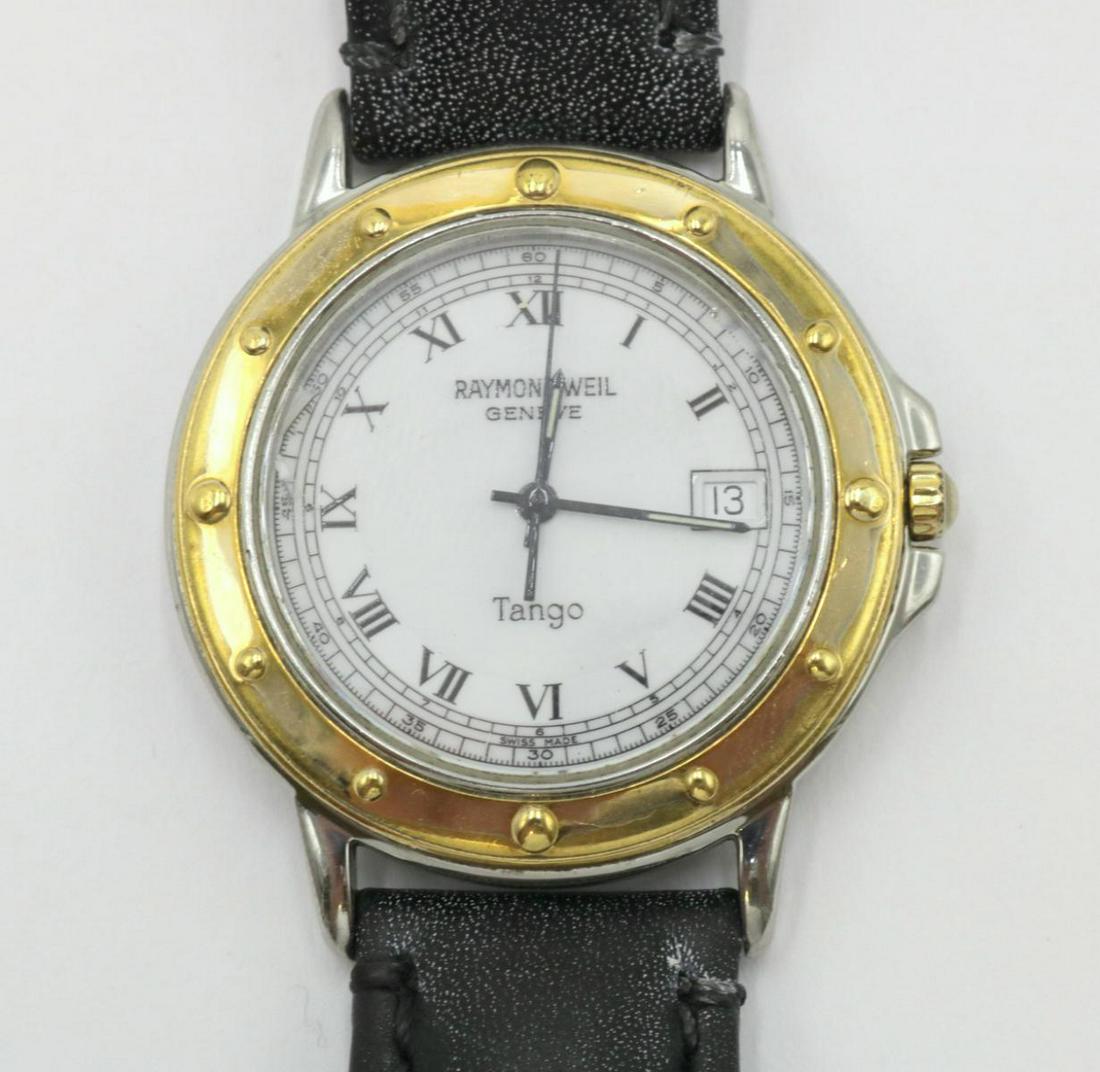 Raymond Weil "Tango" 18Kt & Stainless Steel Watch: Raymond Weil "Tango" 18Kt Yellow Gold & Stainless Steel Watch. Measures - 9 1/2" long.