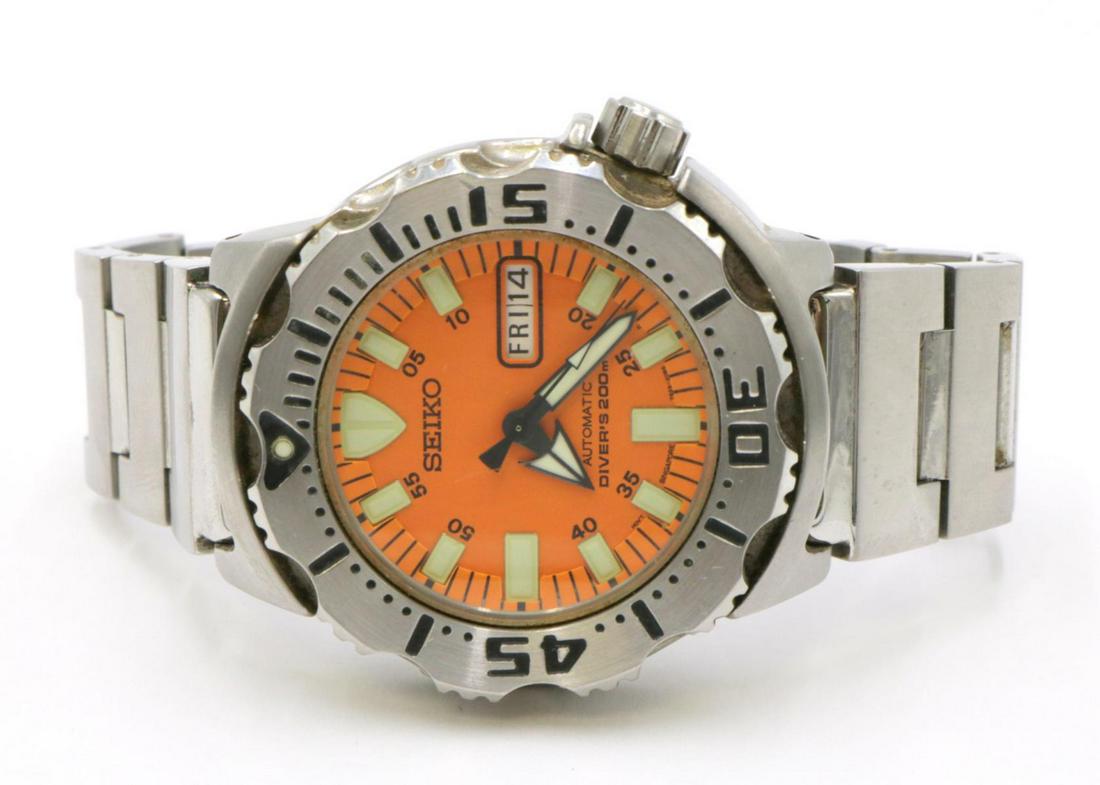 Seiko "Orange Monster" Automatic Diver: Seiko "Orange Monster" Automatic Diver's Watch. Measures - 7" wrist.