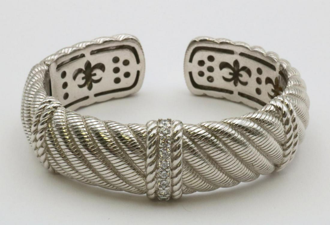 Judith Ripka Sterling Silver Cuff: Judith Ripka Sterling Silver Cuff. Measures - 2" inside across. Weight - 67.2 grams.