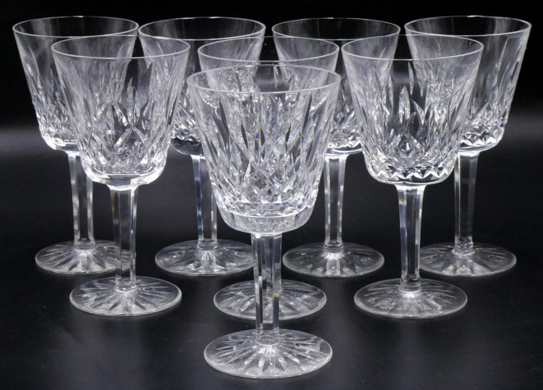 8 Pc. Waterford "Lismore" Crystal Claret Wine Glasses: 8 Pc. Waterford "Lismore" Crystal Claret Wine Glasses. For over 60 years, Lismore has been one of the most recognizable patterns in the Waterford archive. In celebration of that heritage, the Classic 