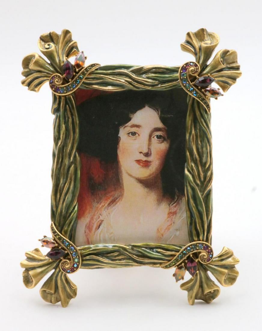 Jay Strongwater Enamel Picture Frame: Jay Strongwater Enamel Picture Frame. Measures - 5 1/2" high x 4 1/2 "wide.